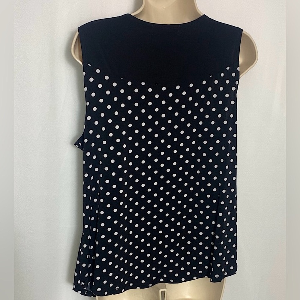 Diana Belle Black Polka Dot Button down tank top - Picture 9 of 10
